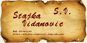 Stajka Vidanović vizit kartica